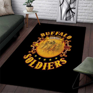 Honor Buffalo Soldiers Area Rug African American Cavalry Black Version - African Pride