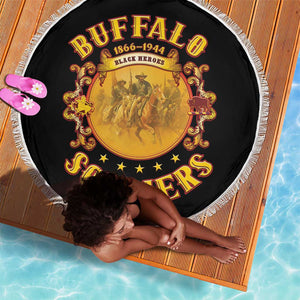 Honor Buffalo Soldiers Beach Blanket African American Cavalry Black Version - African Pride