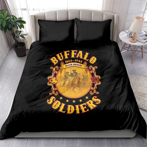 Honor Buffalo Soldiers Bedding Set African American Cavalry Black Version - African Pride