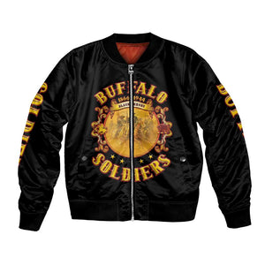 Honor Buffalo Soldiers Bomber Jacket African American Cavalry Black Version - African Pride