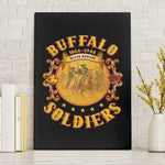 Honor Buffalo Soldiers Canvas Wall Art African American Cavalry Black Version - African Pride