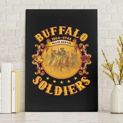 Honor Buffalo Soldiers Canvas Wall Art African American Cavalry Black Version - African Pride
