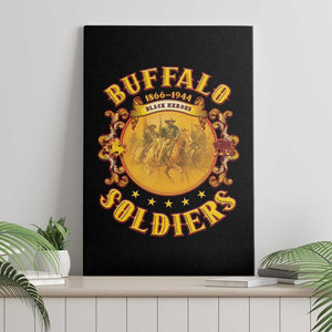 Honor Buffalo Soldiers Canvas Wall Art African American Cavalry Black Version - African Pride