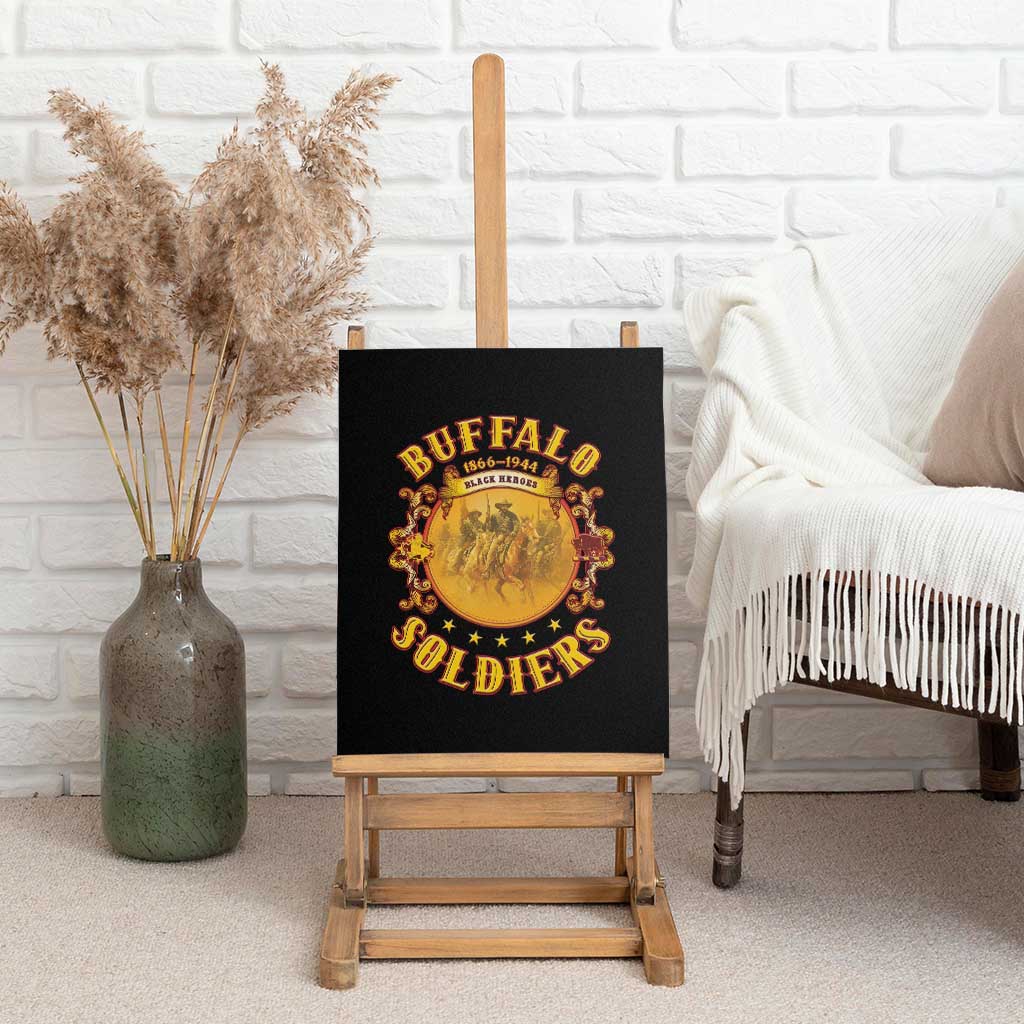 Honor Buffalo Soldiers Canvas Wall Art African American Cavalry Black Version - African Pride
