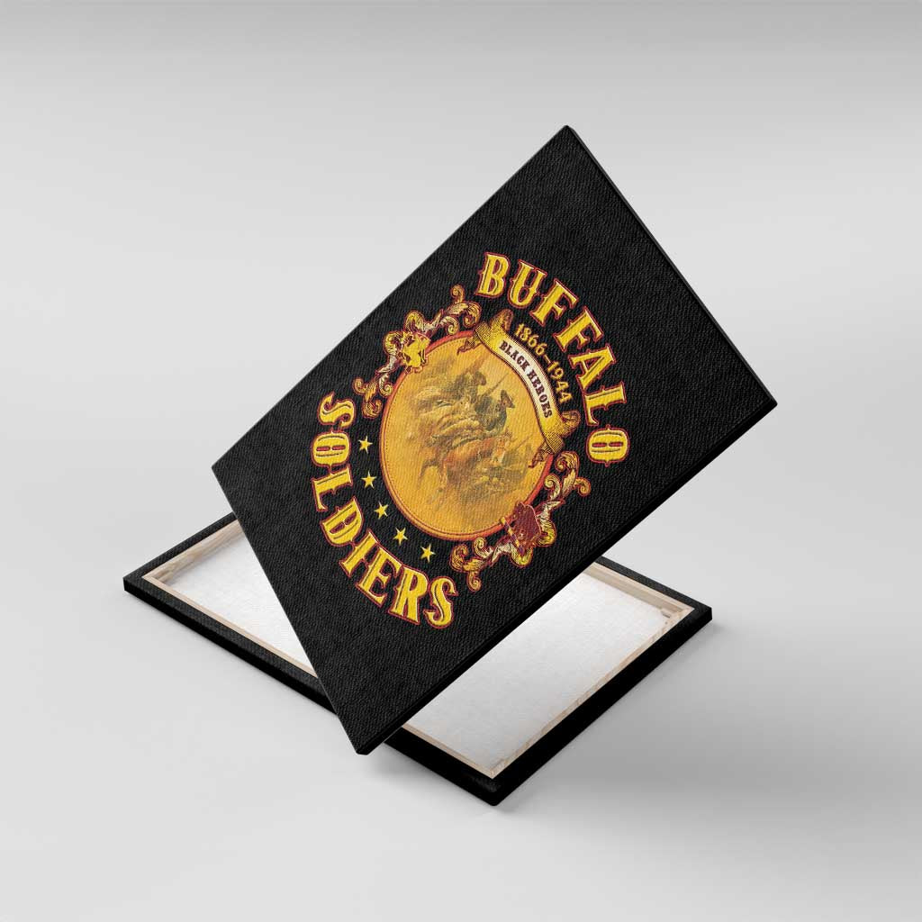 Honor Buffalo Soldiers Canvas Wall Art African American Cavalry Black Version - African Pride