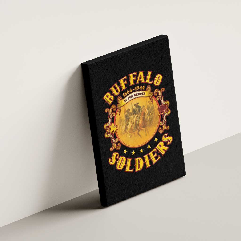 Honor Buffalo Soldiers Canvas Wall Art African American Cavalry Black Version - African Pride