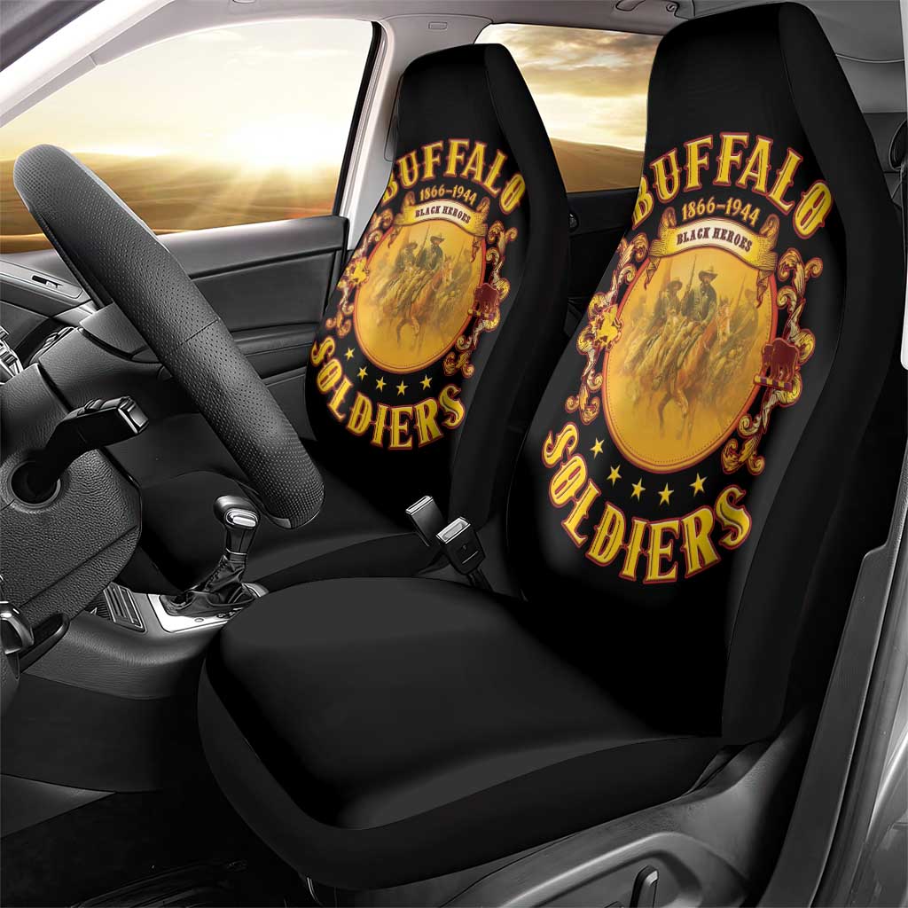Honor Buffalo Soldiers Car Seat Cover African American Cavalry Black Version - African Pride