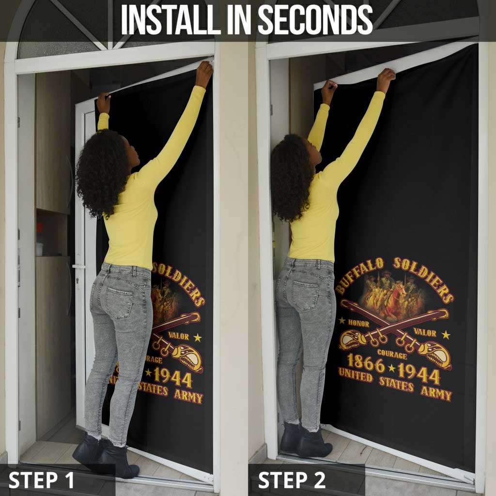 Honor Buffalo Soldiers Door Cover African American Cavalry Black Version