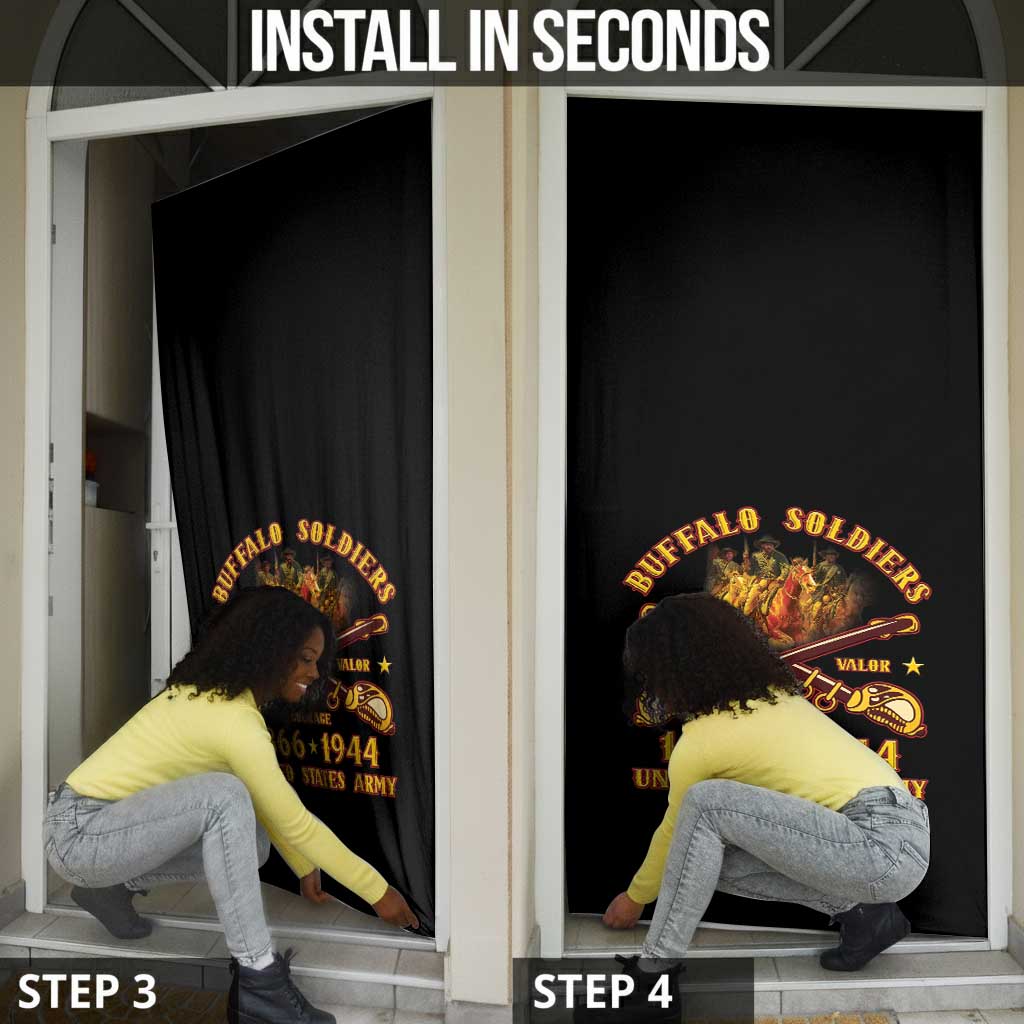 Honor Buffalo Soldiers Door Cover African American Cavalry Black Version