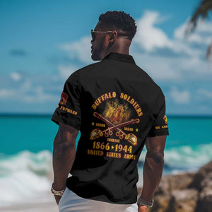Honor Buffalo Soldiers Hawaiian Shirt African American Cavalry Black Version - African Pride