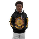 Honor Buffalo Soldiers Kid Hoodie African American Cavalry Black Version - African Pride