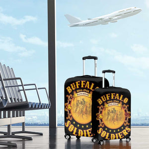 Honor Buffalo Soldiers Luggage Cover African American Cavalry Black Version - African Pride