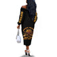 Honor Buffalo Soldiers Off The Shoulder Long Sleeve Dress African American Cavalry Black Version - African Pride