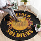 Honor Buffalo Soldiers Round Carpet African American Cavalry Black Version - African Pride