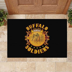 Honor Buffalo Soldiers Rubber Doormat African American Cavalry Black Version - African Pride