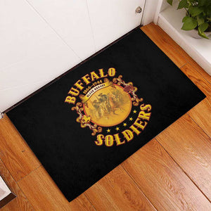 Honor Buffalo Soldiers Rubber Doormat African American Cavalry Black Version - African Pride