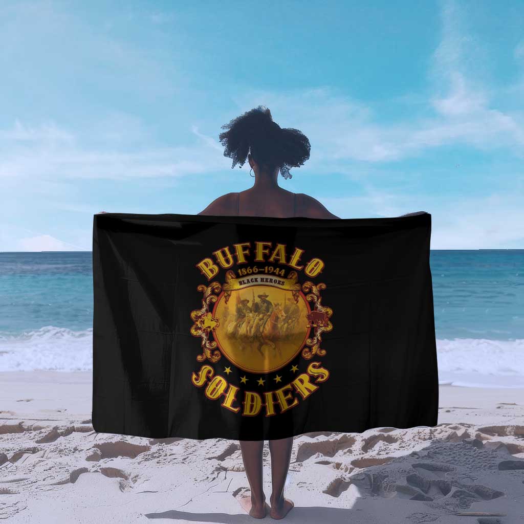 Honor Buffalo Soldiers Sarong African American Cavalry Black Version - African Pride
