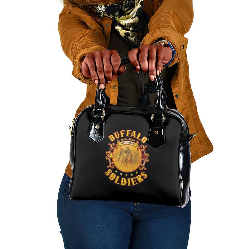 Honor Buffalo Soldiers Shoulder Handbag African American Cavalry Black Version - African Pride
