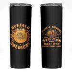 Honor Buffalo Soldiers Skinny Tumbler African American Cavalry Black Version - African Pride