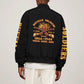 Honor Buffalo Soldiers Sleeve Zip Bomber Jacket African American Cavalry Black Version - African Pride