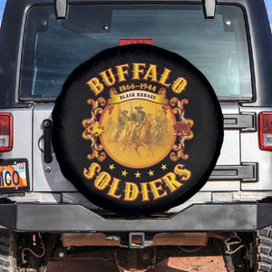 Honor Buffalo Soldiers Spare Tire Cover African American Cavalry Black Version - African Pride