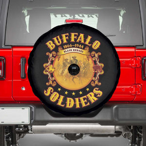 Honor Buffalo Soldiers Spare Tire Cover African American Cavalry Black Version - African Pride