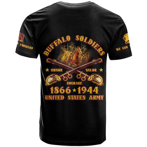 Honor Buffalo Soldiers T shirt African American Cavalry Black Version - African Pride