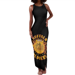 Honor Buffalo Soldiers Tank Maxi Dress African American Cavalry Black Version - African Pride