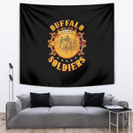 Honor Buffalo Soldiers Tapestry African American Cavalry Black Version - African Pride
