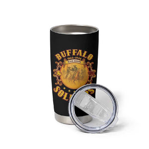 Honor Buffalo Soldiers Tumbler Cup African American Cavalry Black Version - African Pride