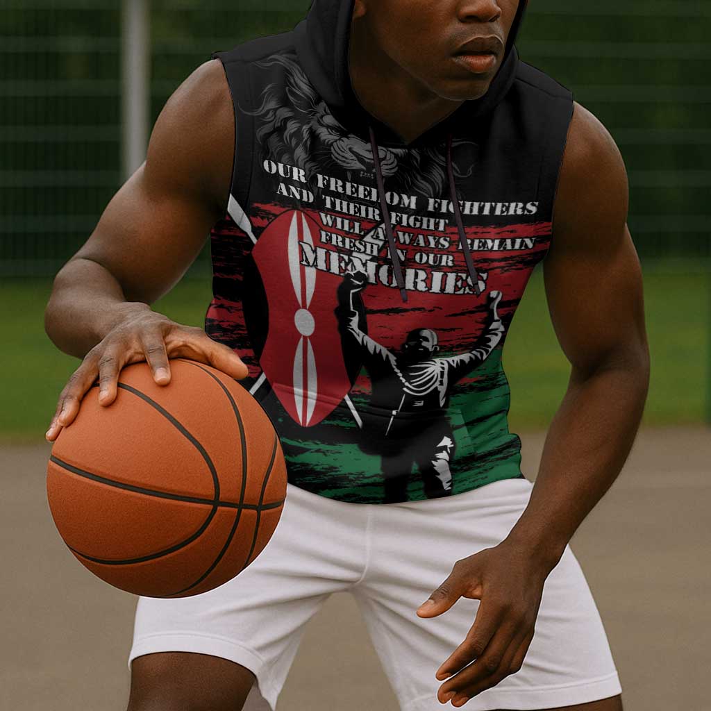 Happy Kenya Mashujaa Day Sleeveless Hoodie Honour Our Heroes, Heroines - African Pride