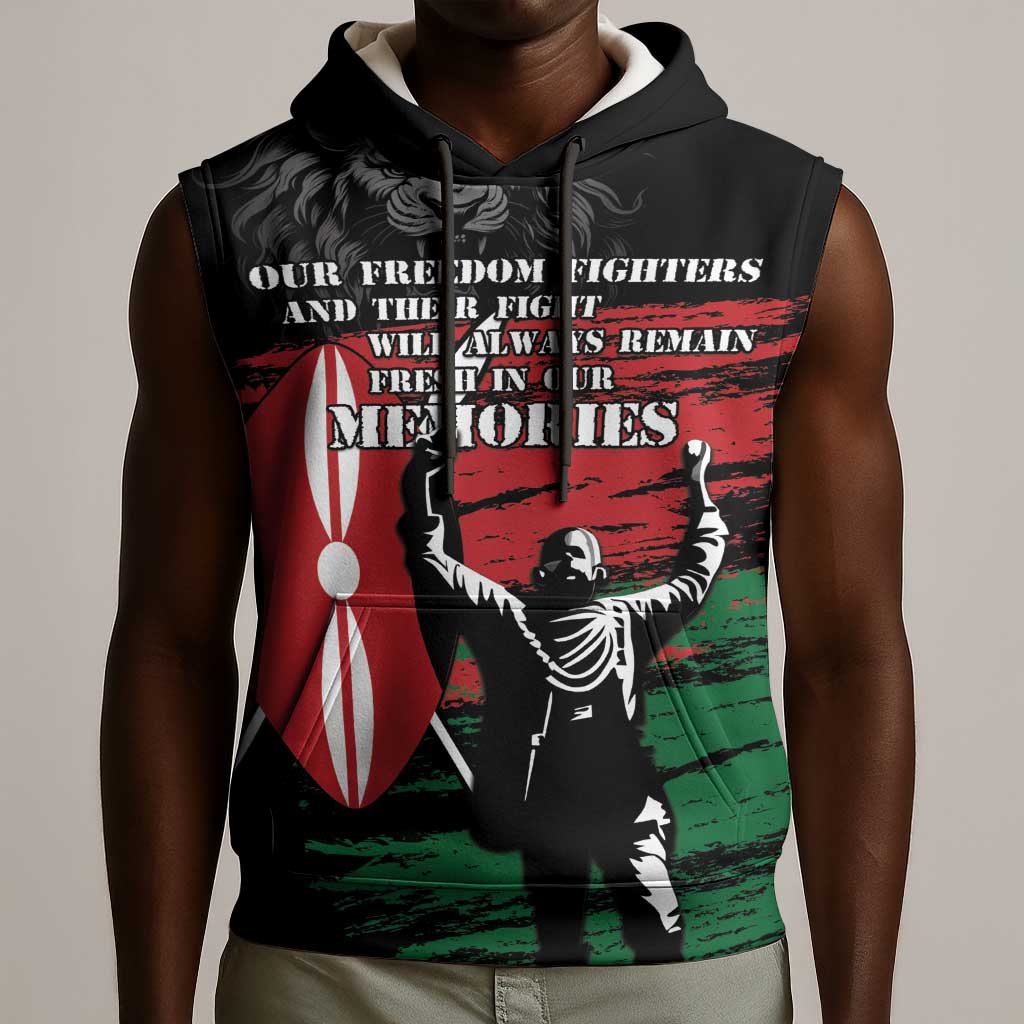 Happy Kenya Mashujaa Day Sleeveless Hoodie Honour Our Heroes, Heroines - African Pride
