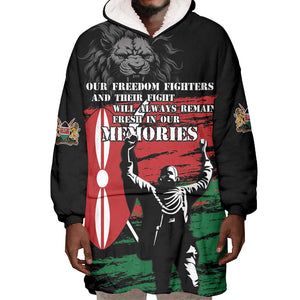 Happy Kenya Mashujaa Day Wearable Blanket Hoodie Honour Our Heroes, Heroines