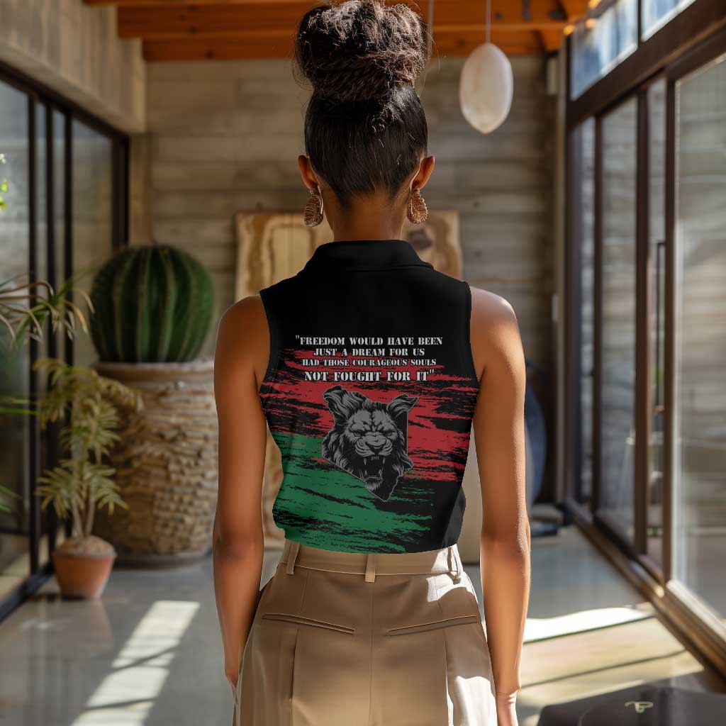 Happy Kenya Mashujaa Day Women Sleeveless Polo Shirt Honour Our Heroes, Heroines