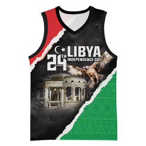 Happy Libya Independence Day Basketball Jersey Libya In My Heart - African Pride