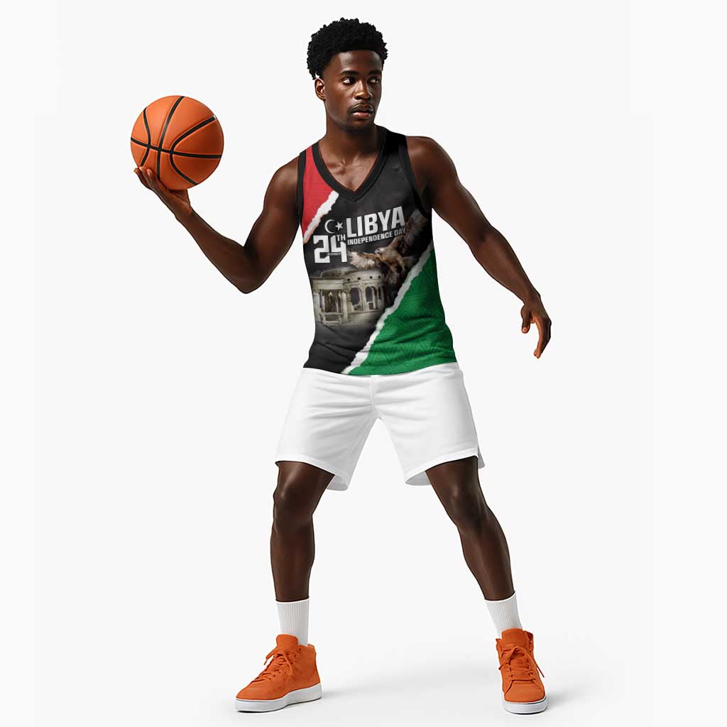 Happy Libya Independence Day Basketball Jersey Libya In My Heart - African Pride