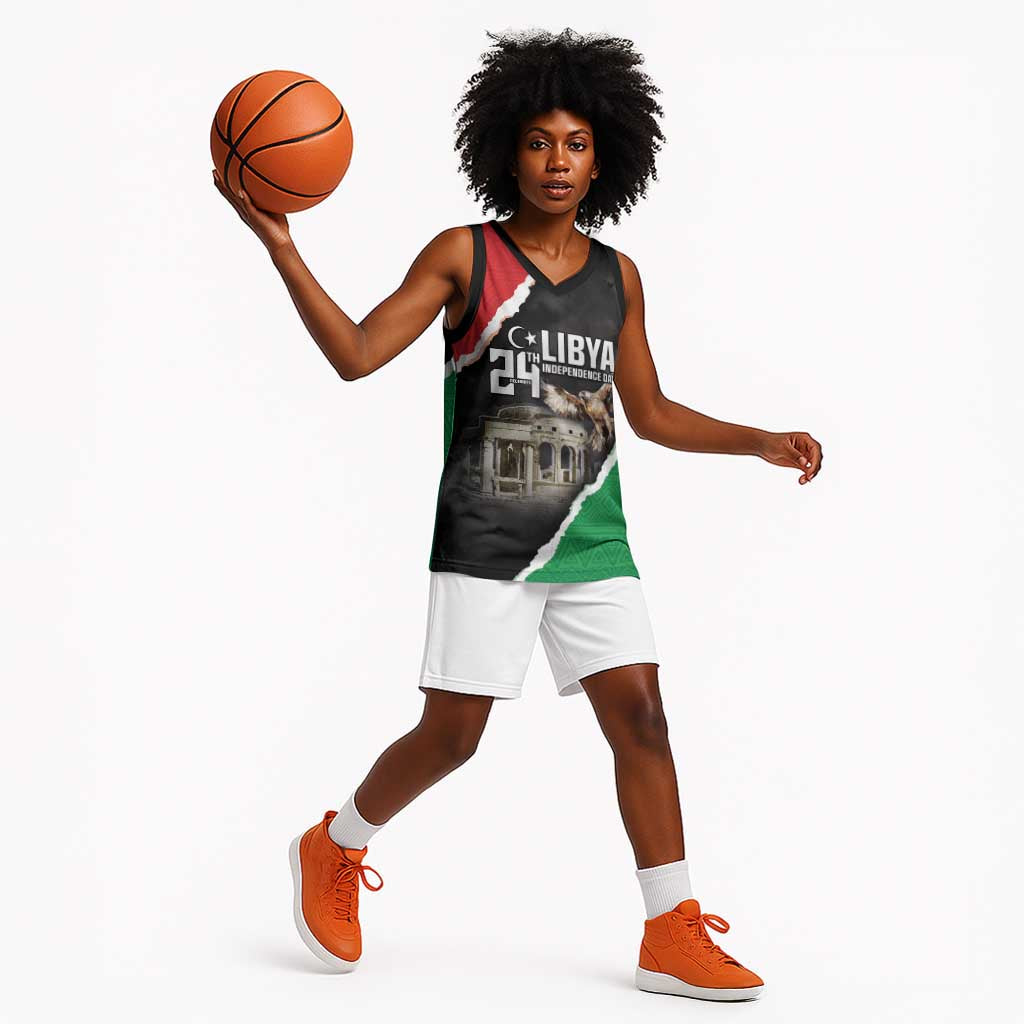 Happy Libya Independence Day Basketball Jersey Libya In My Heart - African Pride