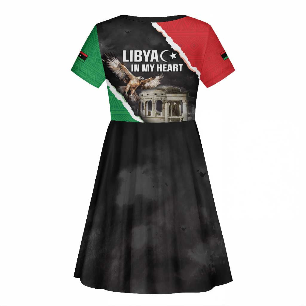 Happy Libya Independence Day Kid Short Sleeve Dress Libya In My Heart