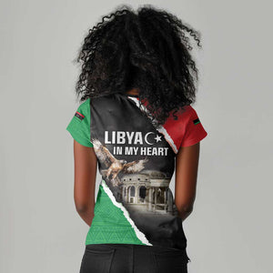 Happy Libya Independence Day Women V-Neck T-Shirt Libya In My Heart