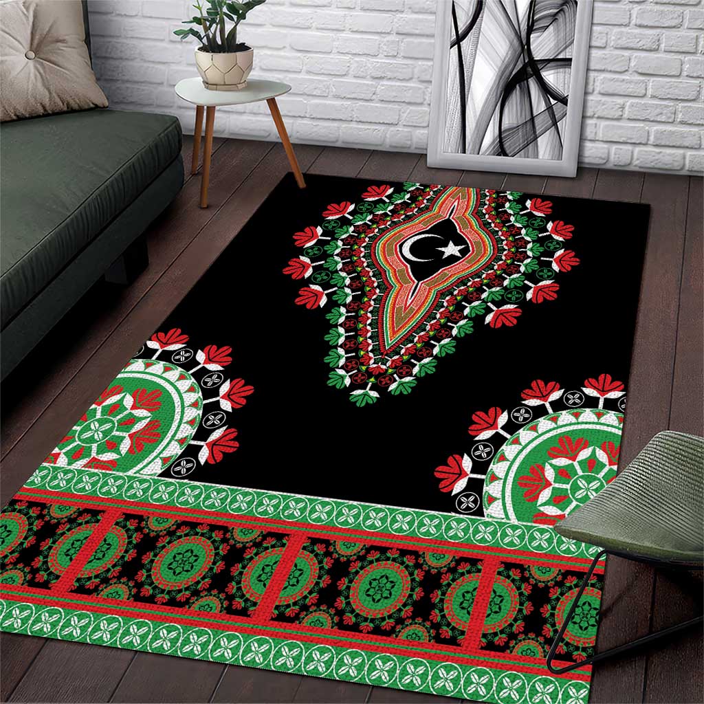 Liyba Rug Libya Barbary Lion Area Rug Dashiki Simple Style by AfricanPride