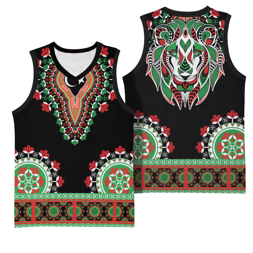 Libya Barbary Lion Basketball Jersey Dashiki Simple Style - African Pride