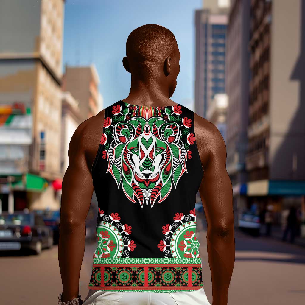 Libya Barbary Lion Men Tank Top Dashiki Simple Style