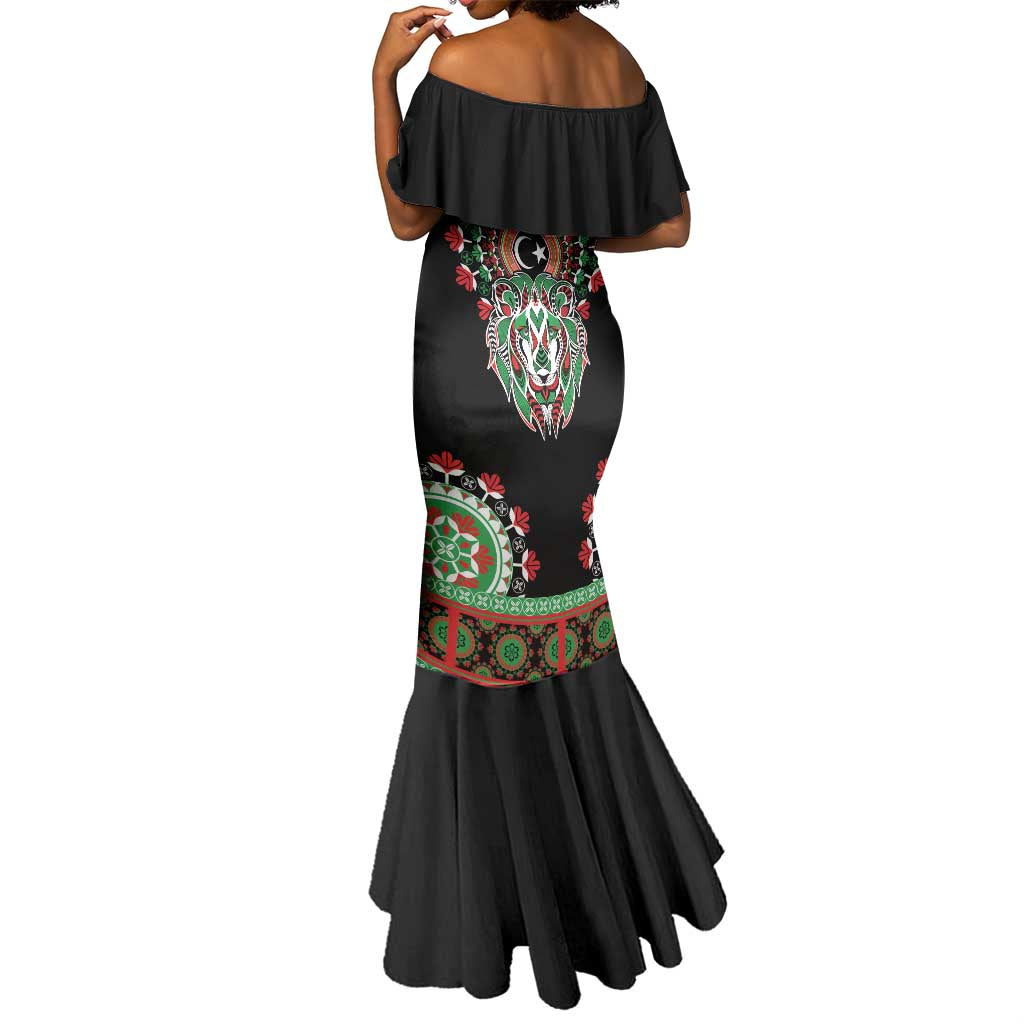 Libya Barbary Lion Mermaid Dress Dashiki Simple Style