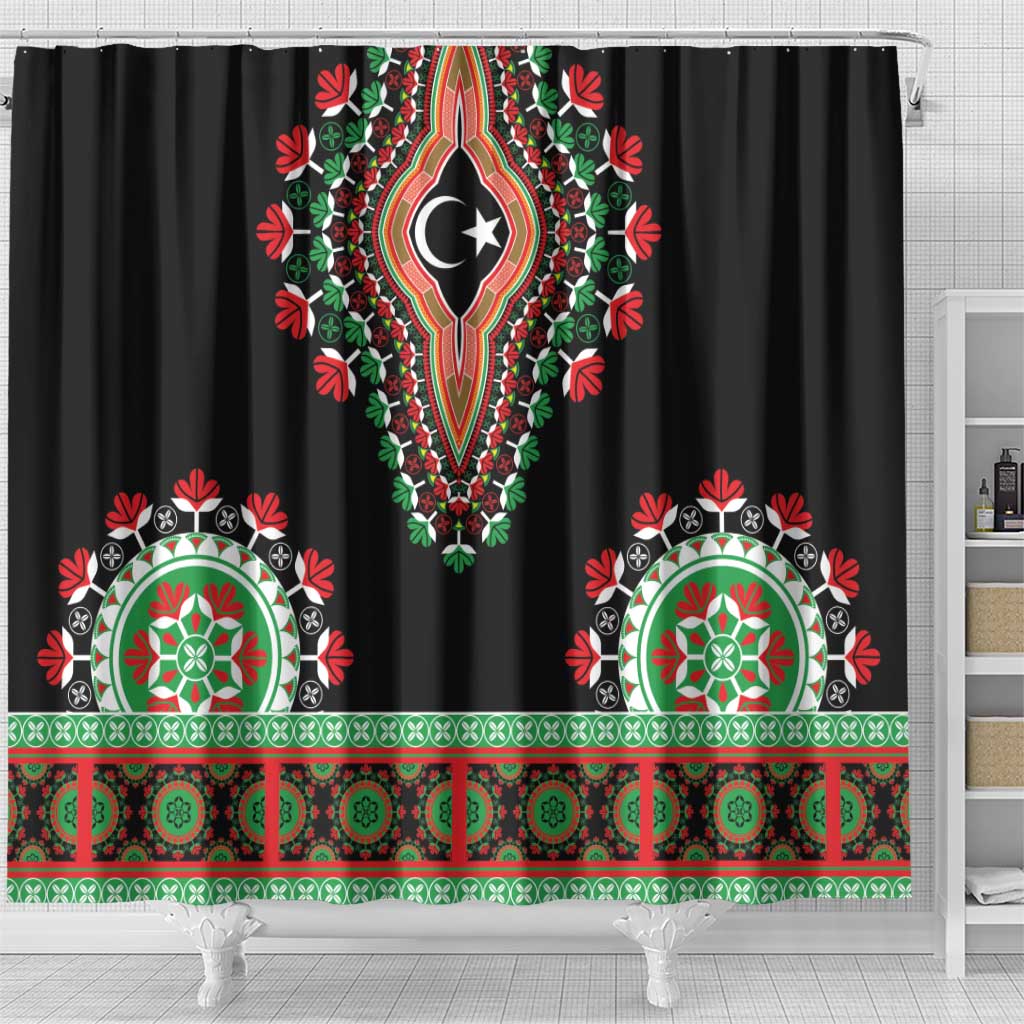 Libya Barbary Lion Shower Curtain Dashiki Simple Style
