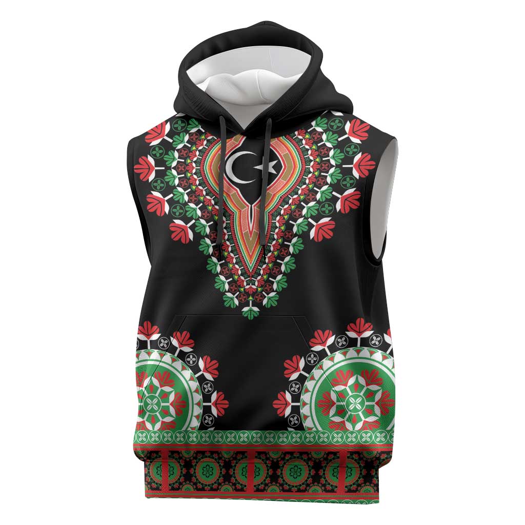 Libya Barbary Lion Sleeveless Hoodie Dashiki Simple Style - African Pride