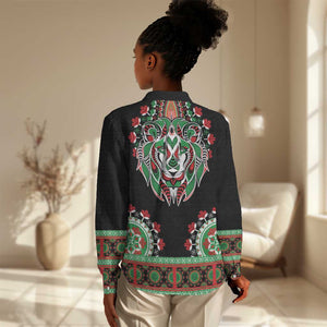 Libya Barbary Lion Women Casual Shirt Dashiki Simple Style LT05