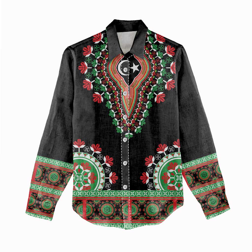 Libya Barbary Lion Women Casual Shirt Dashiki Simple Style LT05