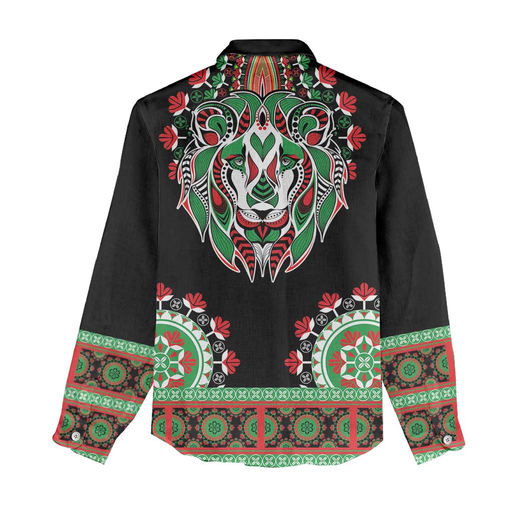 Libya Barbary Lion Women Casual Shirt Dashiki Simple Style LT05