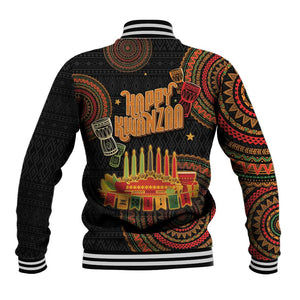Kwanzaa Kinara Candles Baseball Jacket African Tribal Pattern