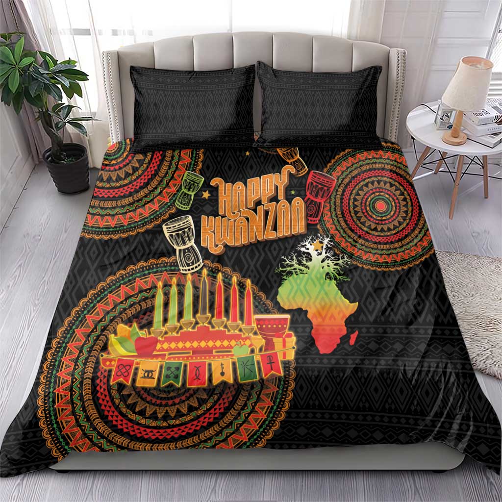 Kwanzaa Kinara Candles Bedding Set African Tribal Pattern